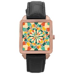 Summer Festival Rose Gold Leather Watch  by linceazul