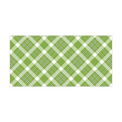 Green And White Diagonal Plaid Yoga Headband by NorthernWhimsy