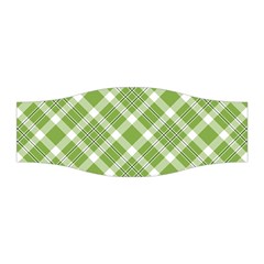 Green And White Diagonal Plaid Stretchable Headband by NorthernWhimsy