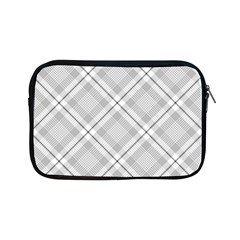 Grey Diagonal Plaid Apple Ipad Mini Zipper Cases by NorthernWhimsy