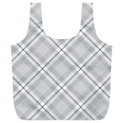 Grey Diagonal Plaid Full Print Recycle Bags (l)  by NorthernWhimsy