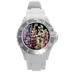 Flowers Round Plastic Sport Watch (l) by Valentinaart