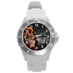 Transvestite Round Plastic Sport Watch (l) by Valentinaart