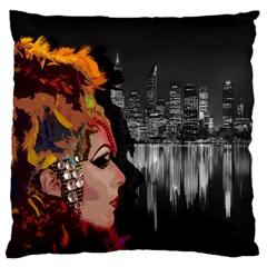 Transvestite Large Cushion Case (one Side) by Valentinaart