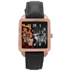 Transvestite Rose Gold Leather Watch  by Valentinaart