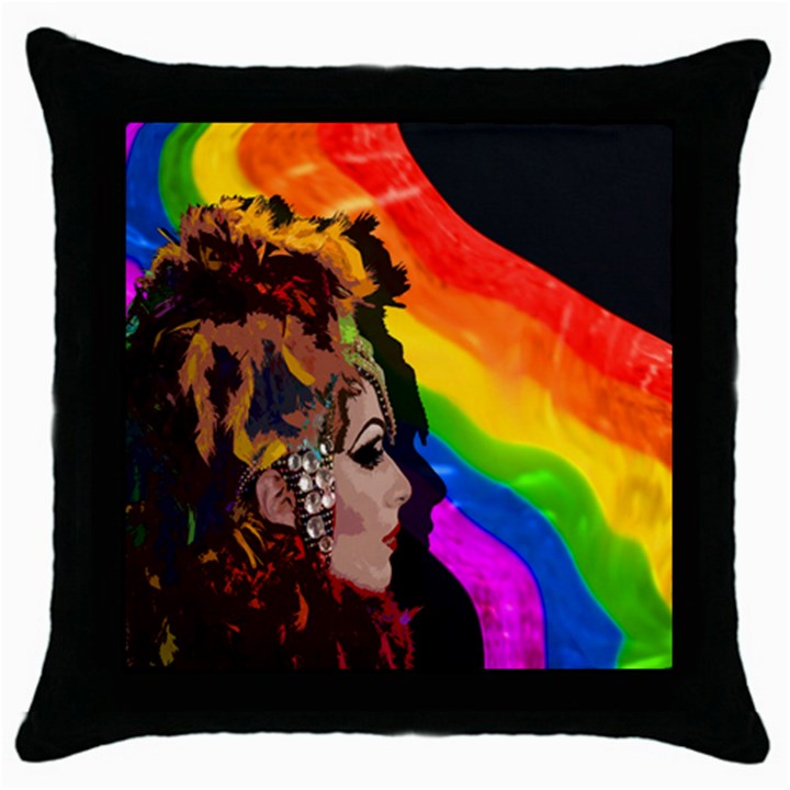 Transvestite Throw Pillow Case (Black)