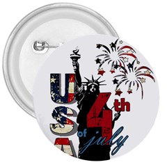 4th Of July Independence Day 3  Buttons by Valentinaart