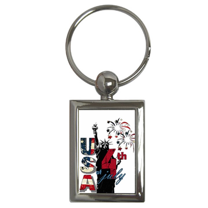 4th of July Independence Day Key Chains (Rectangle) 