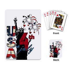 4th Of July Independence Day Playing Card by Valentinaart