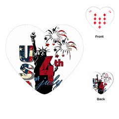 4th Of July Independence Day Playing Cards (heart)  by Valentinaart