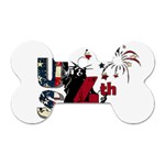 4th of July Independence Day Dog Tag Bone (One Side) Front