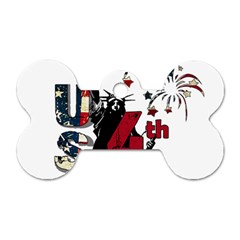 4th Of July Independence Day Dog Tag Bone (two Sides) by Valentinaart