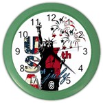 4th of July Independence Day Color Wall Clocks Front