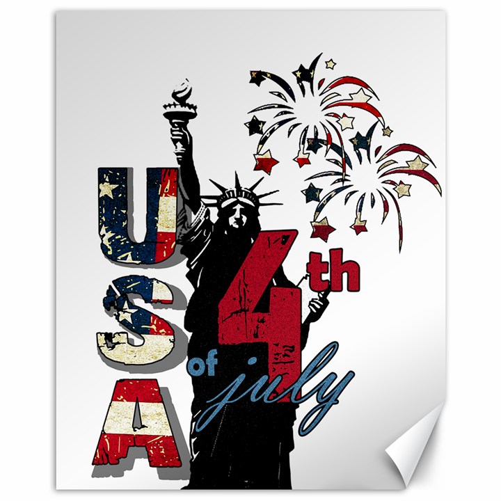 4th of July Independence Day Canvas 11  x 14  