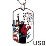 4th of July Independence Day Dog Tag USB Flash (Two Sides) Back