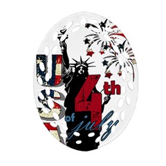 4th Of July Independence Day Oval Filigree Ornament (two Sides) by Valentinaart