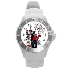 4th Of July Independence Day Round Plastic Sport Watch (l) by Valentinaart