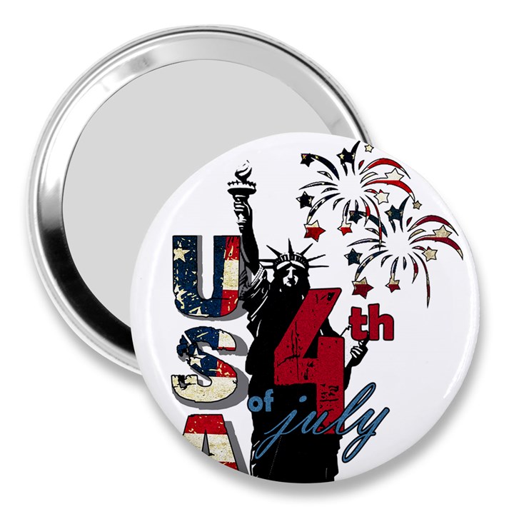 4th of July Independence Day 3  Handbag Mirrors