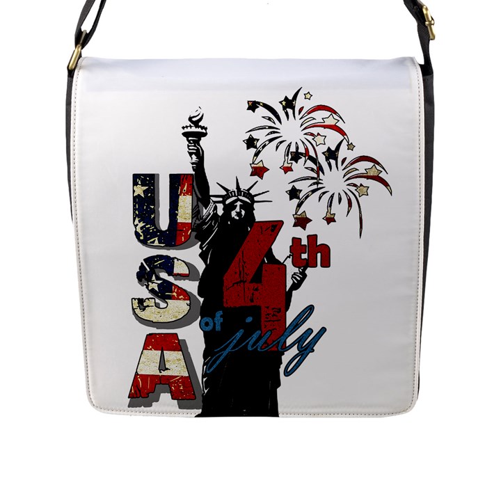 4th of July Independence Day Flap Messenger Bag (L) 