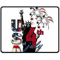 4th Of July Independence Day Double Sided Fleece Blanket (medium)  by Valentinaart