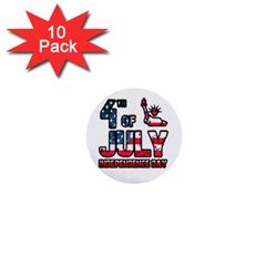 4th Of July Independence Day 1  Mini Buttons (10 Pack)  by Valentinaart