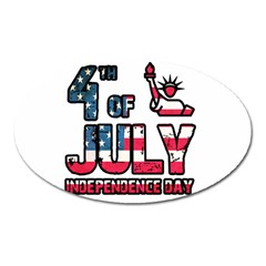 4th Of July Independence Day Oval Magnet by Valentinaart