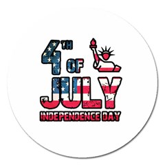 4th Of July Independence Day Magnet 5  (round) by Valentinaart