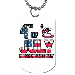 4th Of July Independence Day Dog Tag (one Side) by Valentinaart