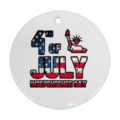 4th Of July Independence Day Round Ornament (two Sides) by Valentinaart