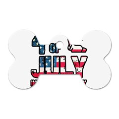 4th Of July Independence Day Dog Tag Bone (two Sides) by Valentinaart