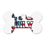 4th of July Independence Day Dog Tag Bone (Two Sides) Front