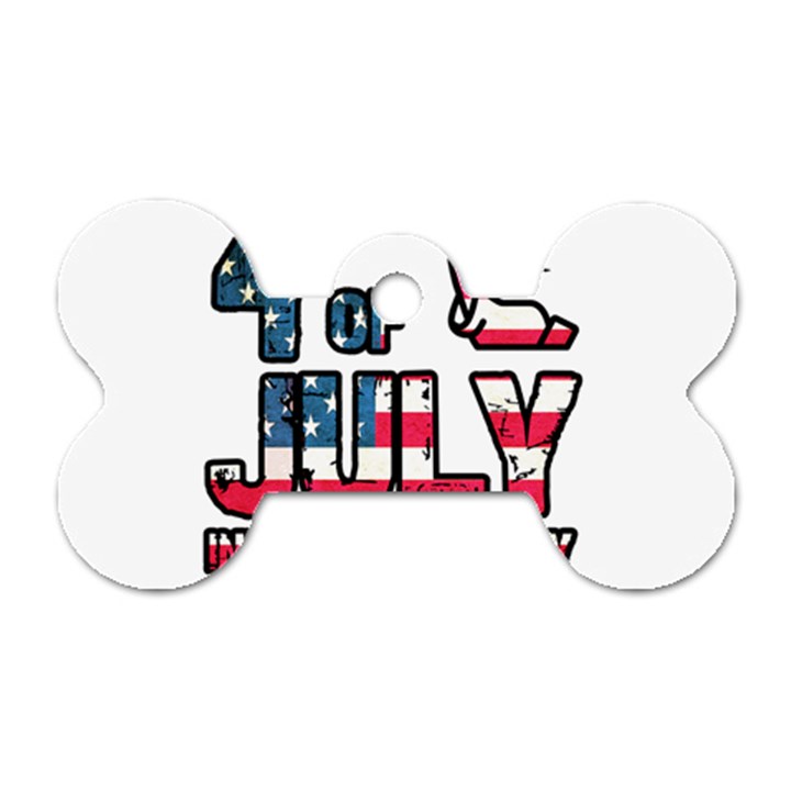 4th of July Independence Day Dog Tag Bone (Two Sides)