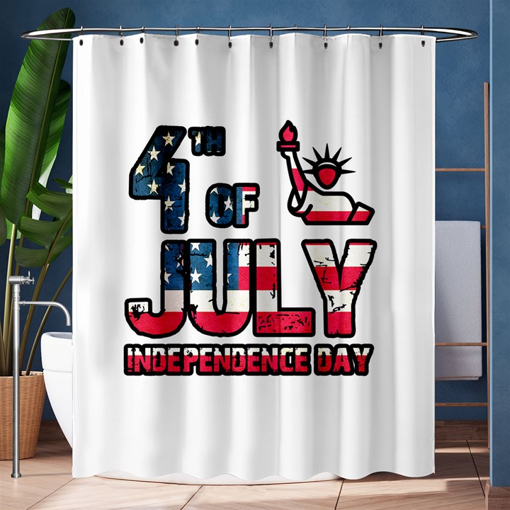 4th of July Independence Day Shower Curtain 60  x 72  (Medium) 