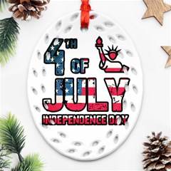 4th Of July Independence Day Ornament (oval Filigree) by Valentinaart