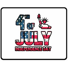 4th Of July Independence Day Double Sided Fleece Blanket (medium)  by Valentinaart