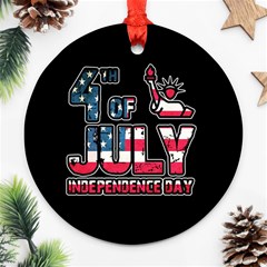 4th Of July Independence Day Ornament (round) by Valentinaart