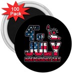 4th of July Independence Day 3  Magnets (100 pack) Front