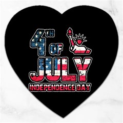 4th Of July Independence Day Jigsaw Puzzle (heart) by Valentinaart