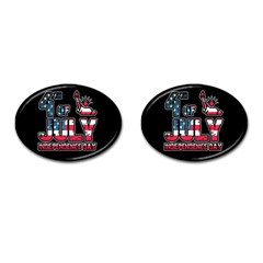 4th Of July Independence Day Cufflinks (oval) by Valentinaart