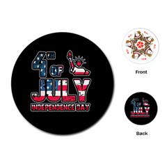 4th Of July Independence Day Playing Cards (round)  by Valentinaart