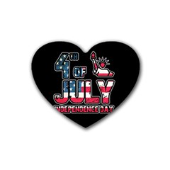 4th Of July Independence Day Heart Coaster (4 Pack)  by Valentinaart