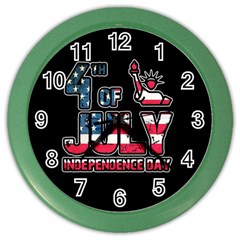 4th Of July Independence Day Color Wall Clocks by Valentinaart