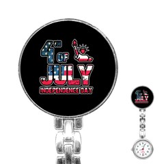 4th Of July Independence Day Stainless Steel Nurses Watch by Valentinaart