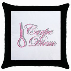 Carpe Diem  Throw Pillow Case (black) by Valentinaart