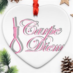 Carpe Diem  Heart Ornament (two Sides) by Valentinaart