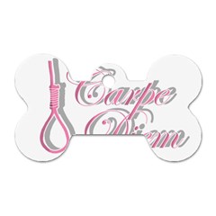 Carpe Diem  Dog Tag Bone (one Side) by Valentinaart