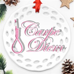 Carpe Diem  Ornament (round Filigree) by Valentinaart