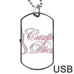 Carpe Diem  Dog Tag Usb Flash (one Side) by Valentinaart