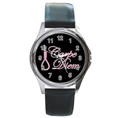 Carpe Diem  Round Metal Watch by Valentinaart