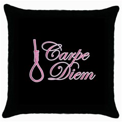 Carpe Diem  Throw Pillow Case (black) by Valentinaart